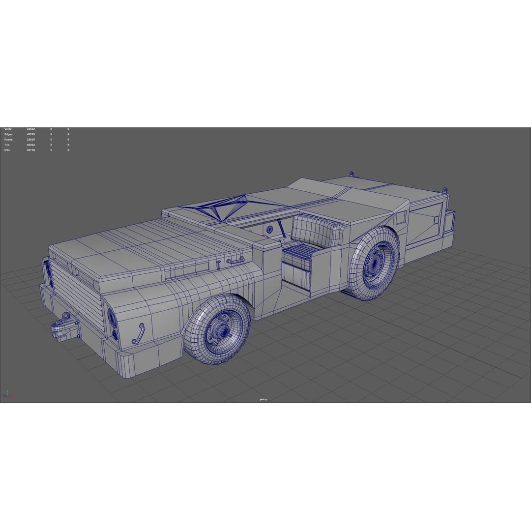 US Army Fight Deck Carrier Tractor 3D Model – Low Poly Game Asset, FBX, PBR - View 11
