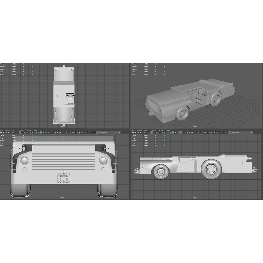 US Army Fight Deck Carrier Tractor 3D Model – Low Poly Game Asset, FBX, PBR - View 13