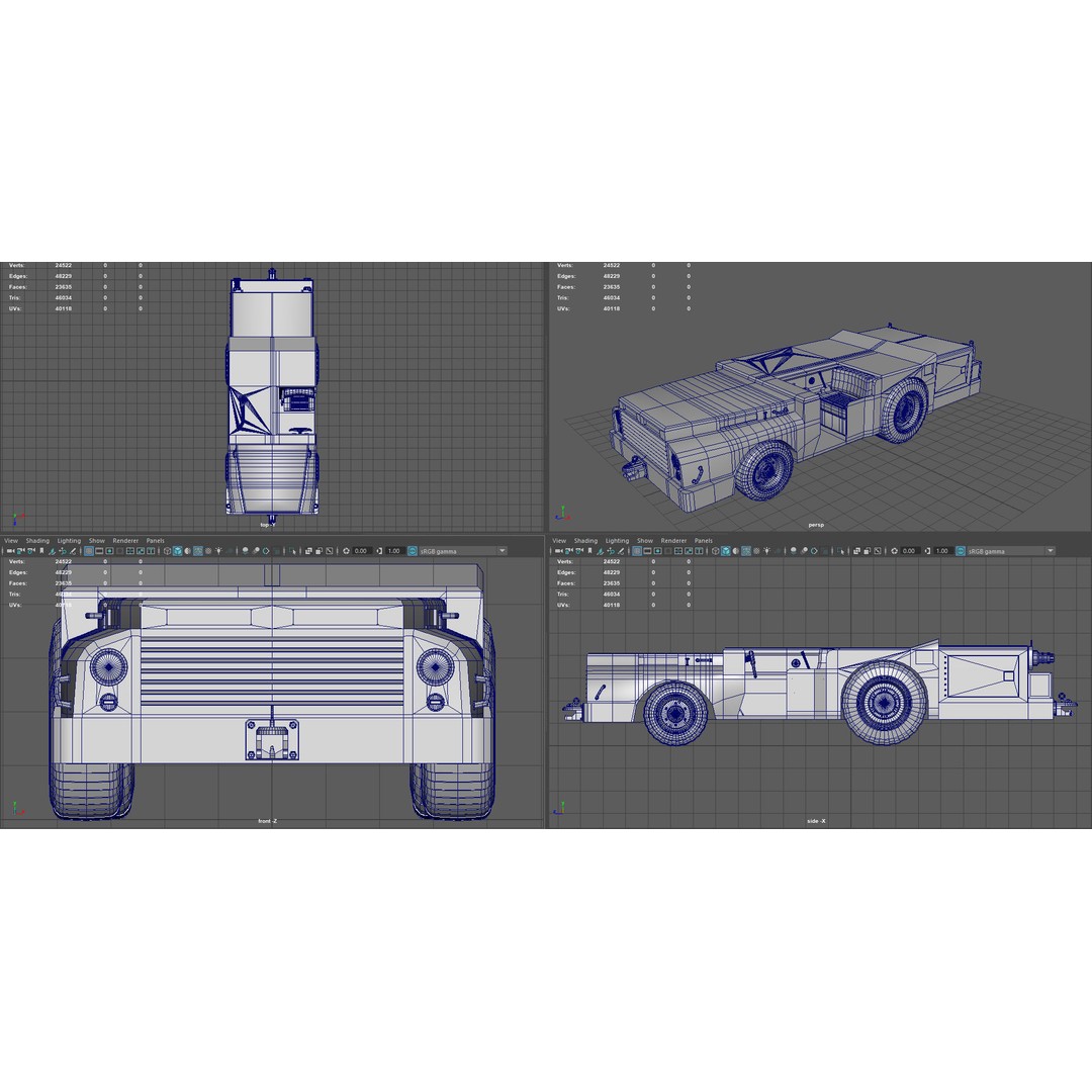 US Army Fight Deck Carrier Tractor 3D Model – Low Poly Game Asset, FBX, PBR - View 14