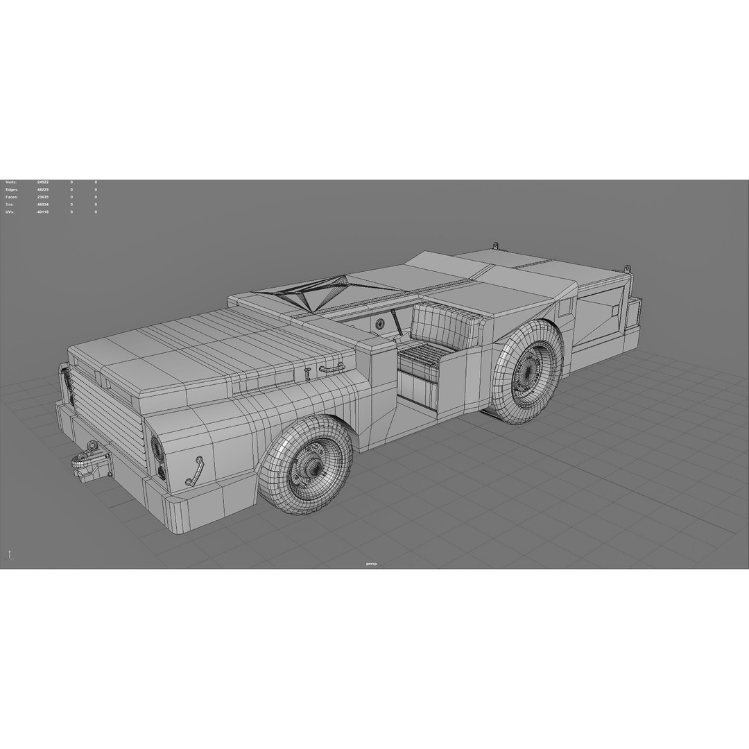 US Army Fight Deck Carrier Tractor 3D Model – Low Poly Game Asset, FBX, PBR - View 17
