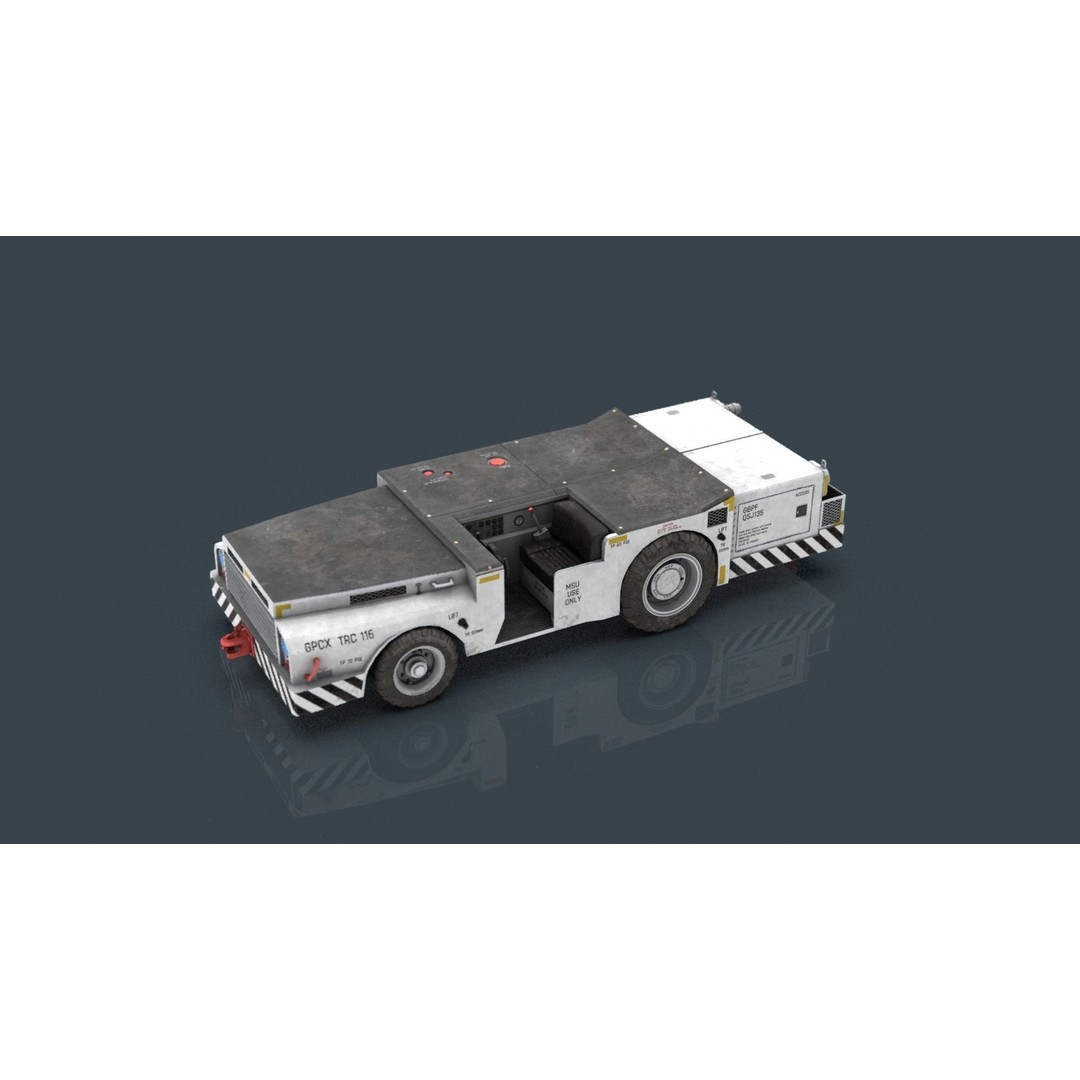 US Army Fight Deck Carrier Tractor 3D Model – Low Poly Game Asset, FBX, PBR - View 19