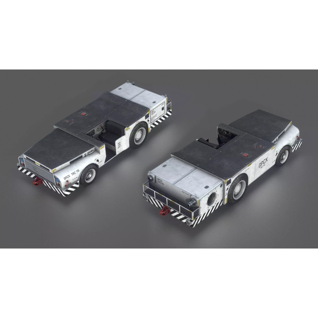 US Army Fight Deck Carrier Tractor 3D Model – Low Poly Game Asset, FBX, PBR - View 2