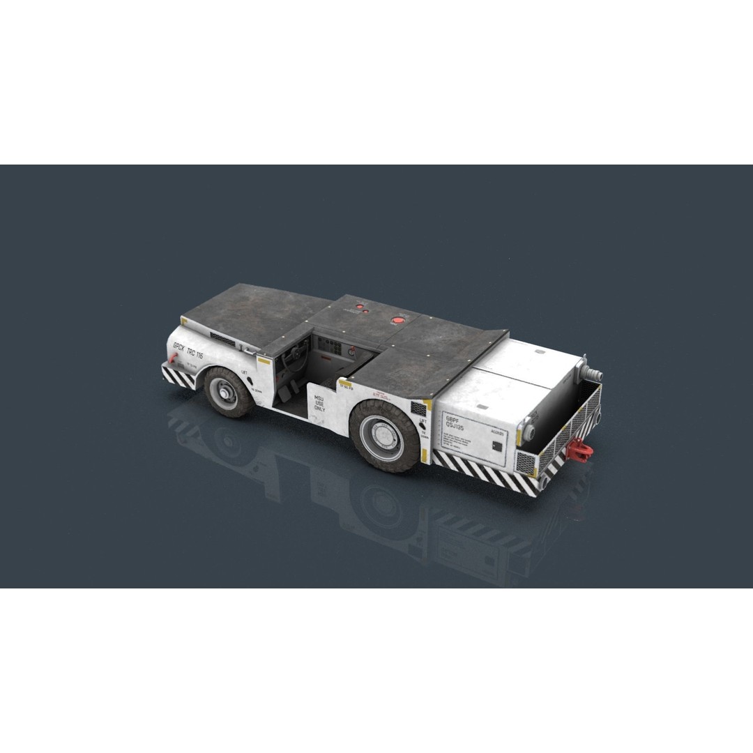 US Army Fight Deck Carrier Tractor 3D Model – Low Poly Game Asset, FBX, PBR - View 22