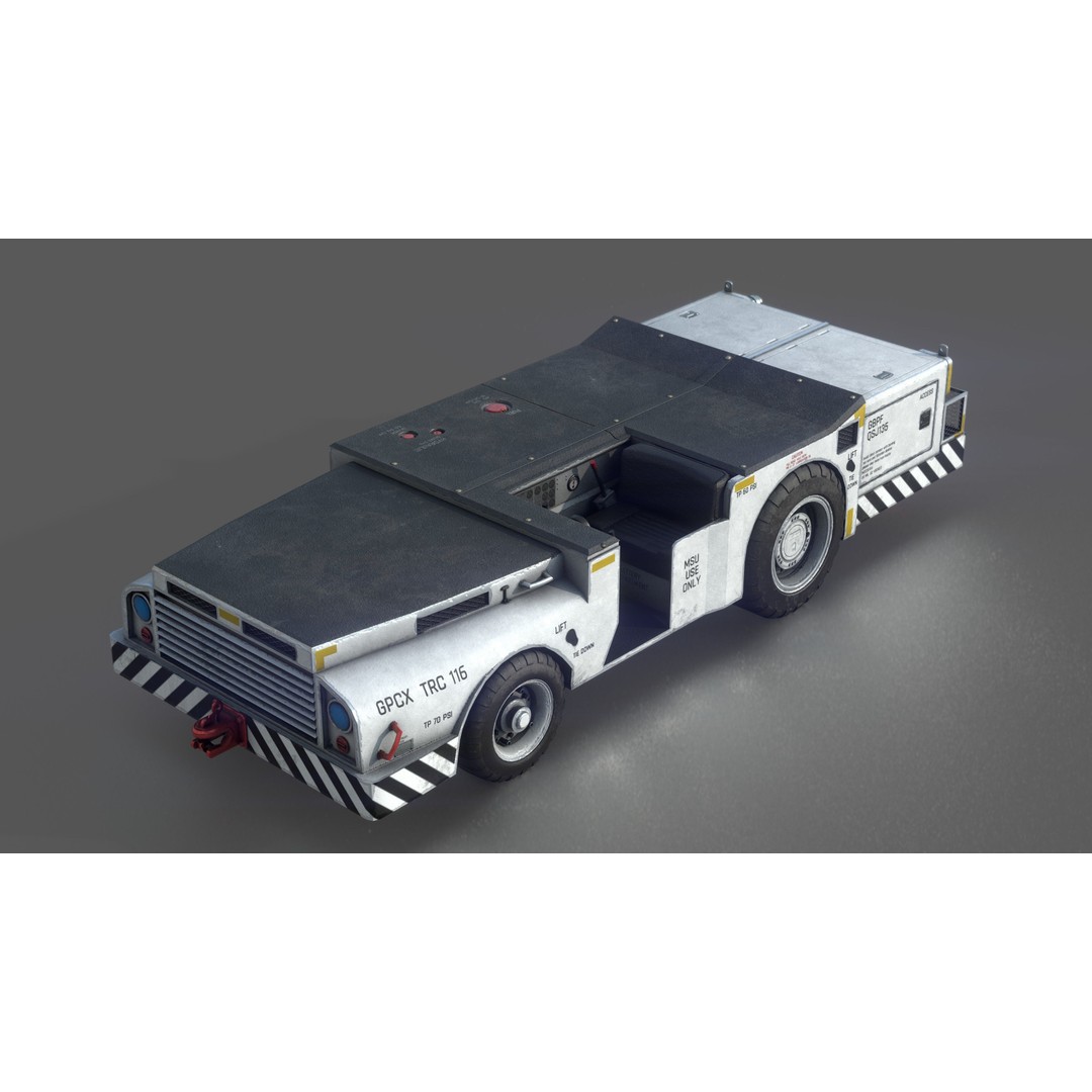 US Army Fight Deck Carrier Tractor 3D Model – Low Poly Game Asset, FBX, PBR - View 6