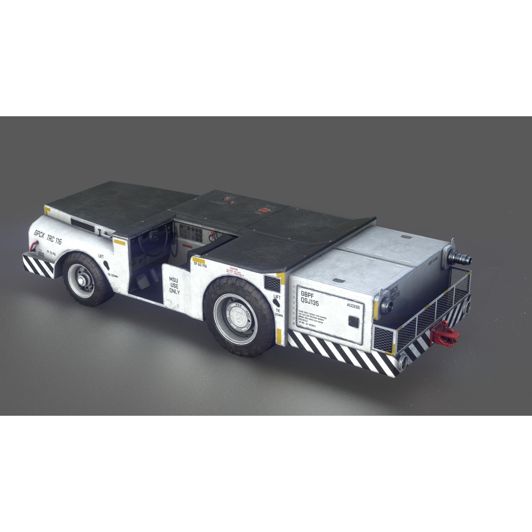 US Army Fight Deck Carrier Tractor 3D Model – Low Poly Game Asset, FBX, PBR - View 7