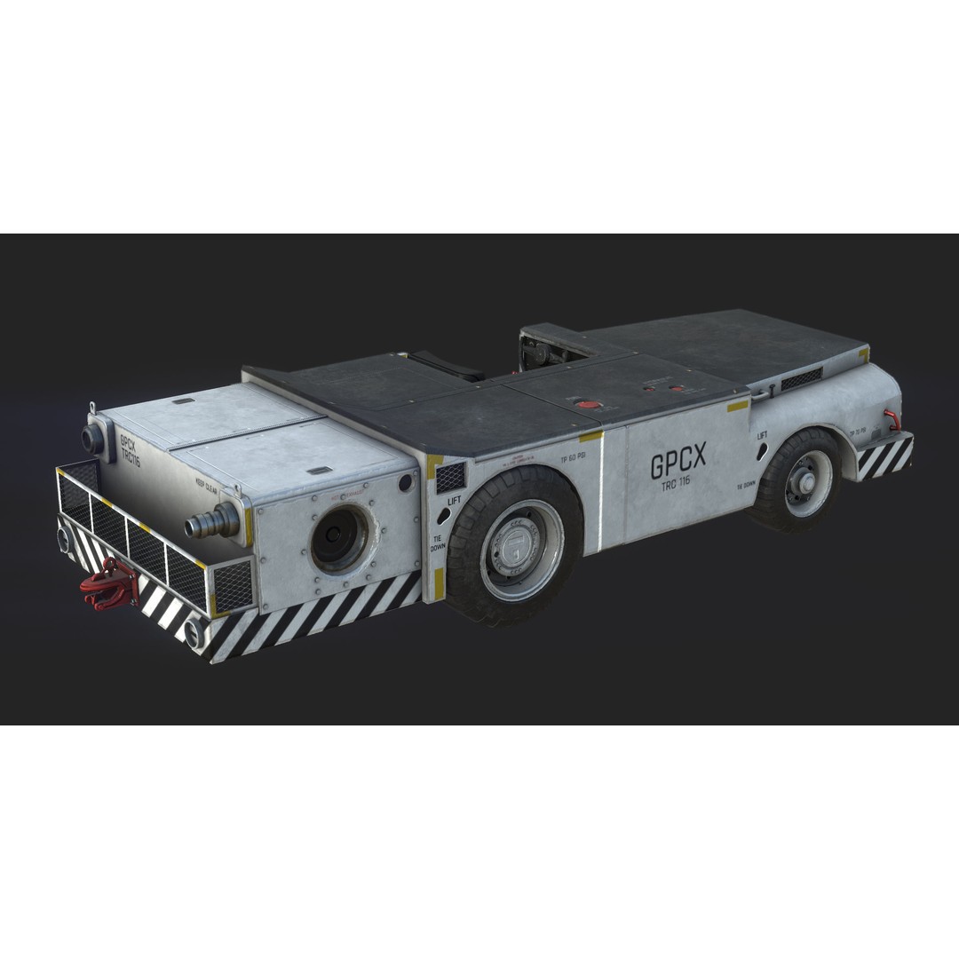 US Army Fight Deck Carrier Tractor 3D Model – Low Poly Game Asset, FBX, PBR - View 8