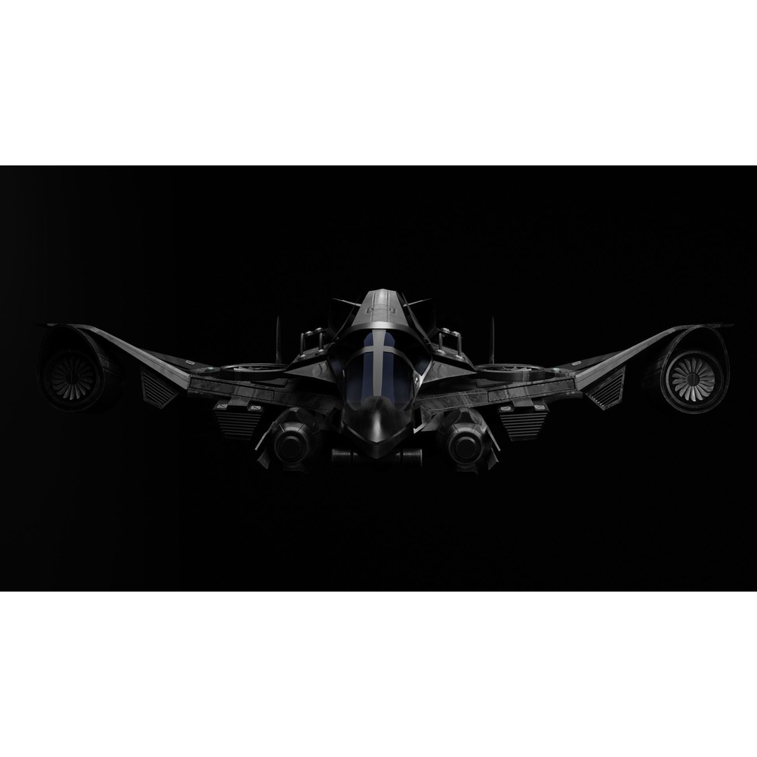 Sci-fi Aircraft 3D Model – High Poly Game Asset, FBX & OBJ Formats - View 9
