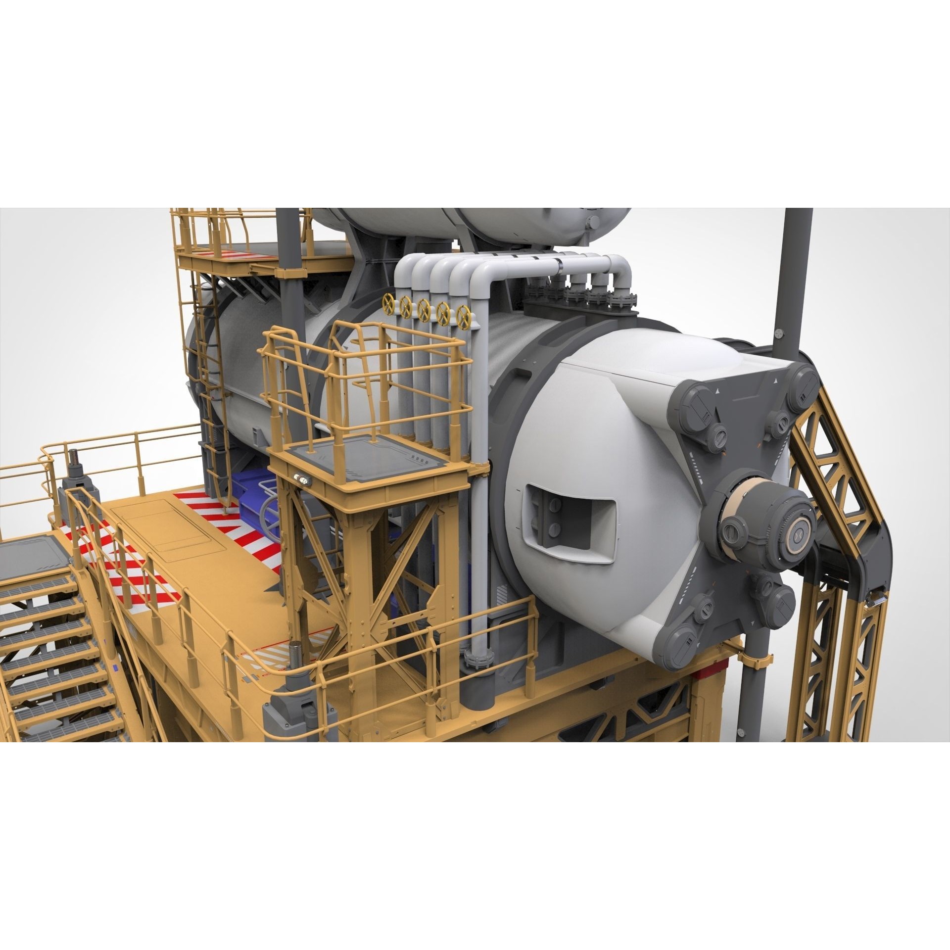 Sci-Fi Storage Tank - Game-Ready 3D Model - View 14