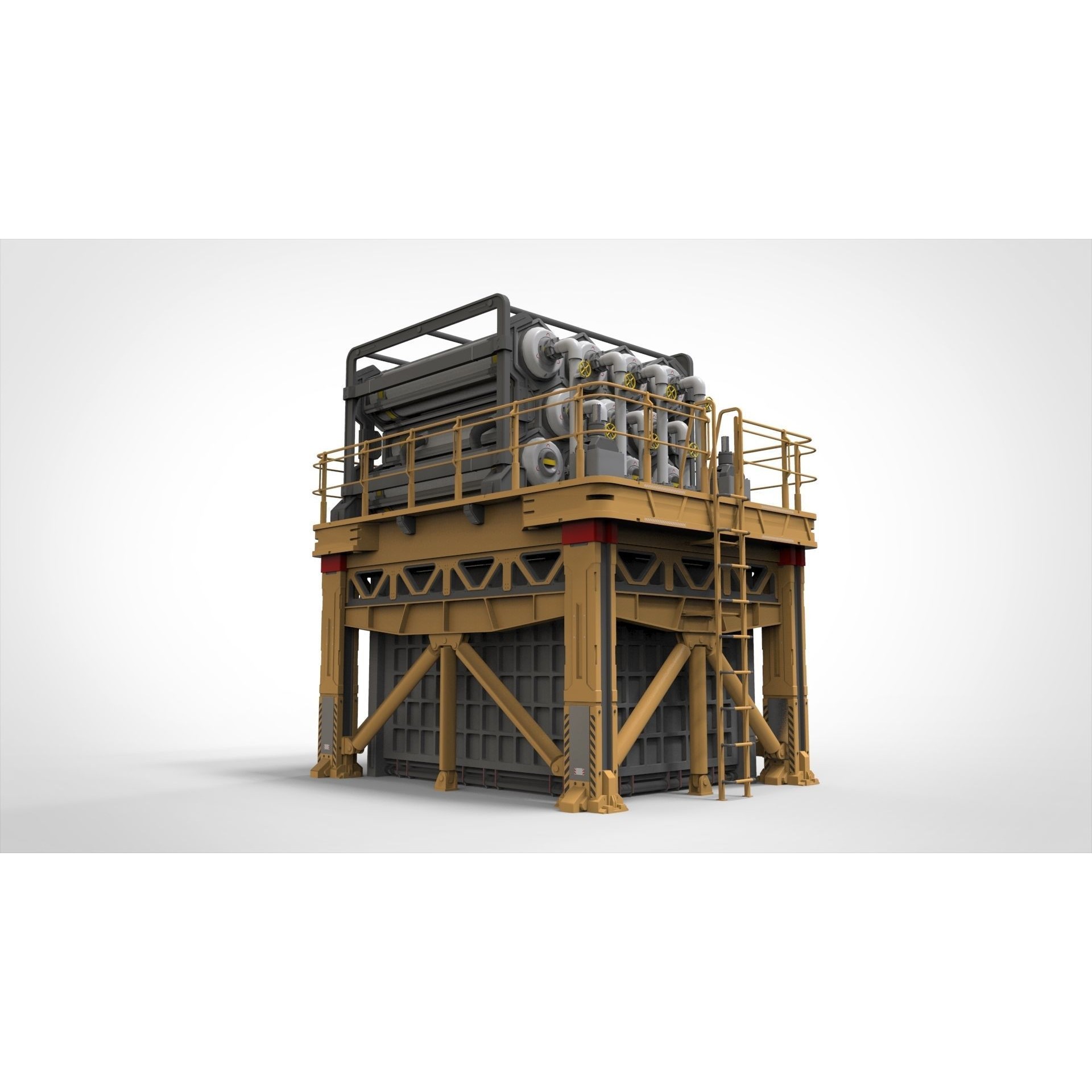 Sci-Fi Storage Tank - Game-Ready 3D Model - View 24