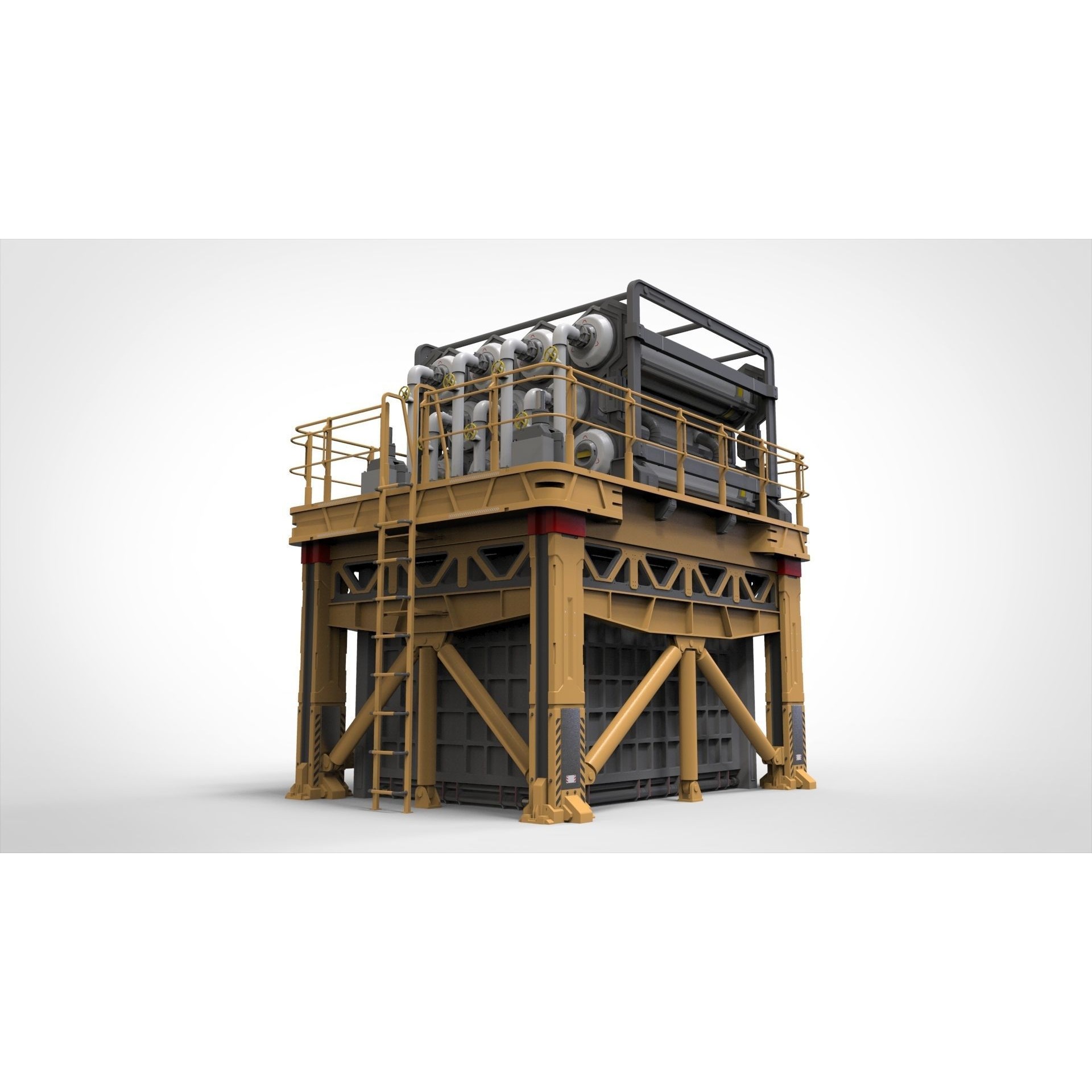 Sci-Fi Storage Tank - Game-Ready 3D Model - View 25
