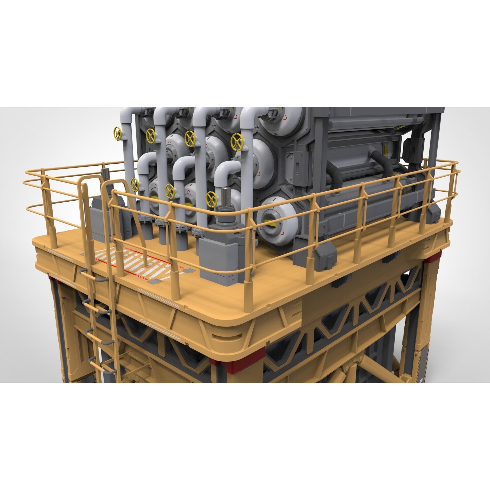 Sci-Fi Storage Tank - Game-Ready 3D Model - View 30