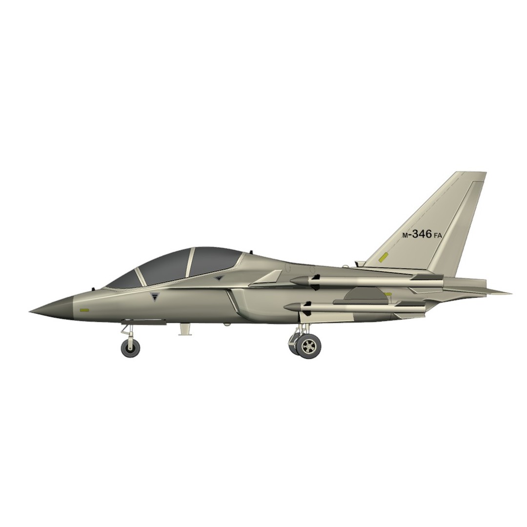 M346FA Fighter Attack 3D Model – Low Poly Military Aircraft, FBX, OBJ - View 10
