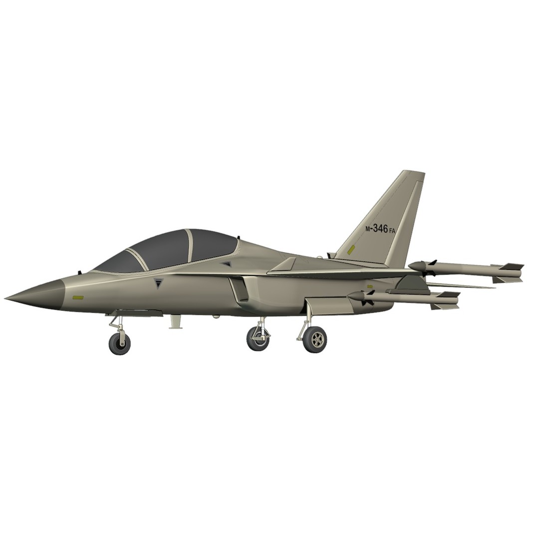 M346FA Fighter Attack 3D Model – Low Poly Military Aircraft, FBX, OBJ - View 11