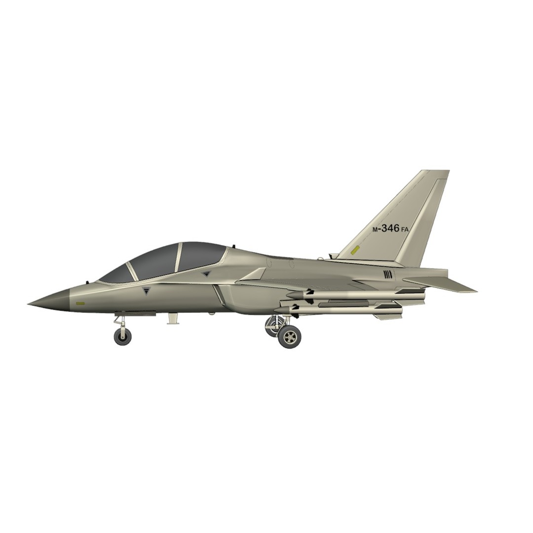 M346FA Fighter Attack 3D Model – Low Poly Military Aircraft, FBX, OBJ - View 17