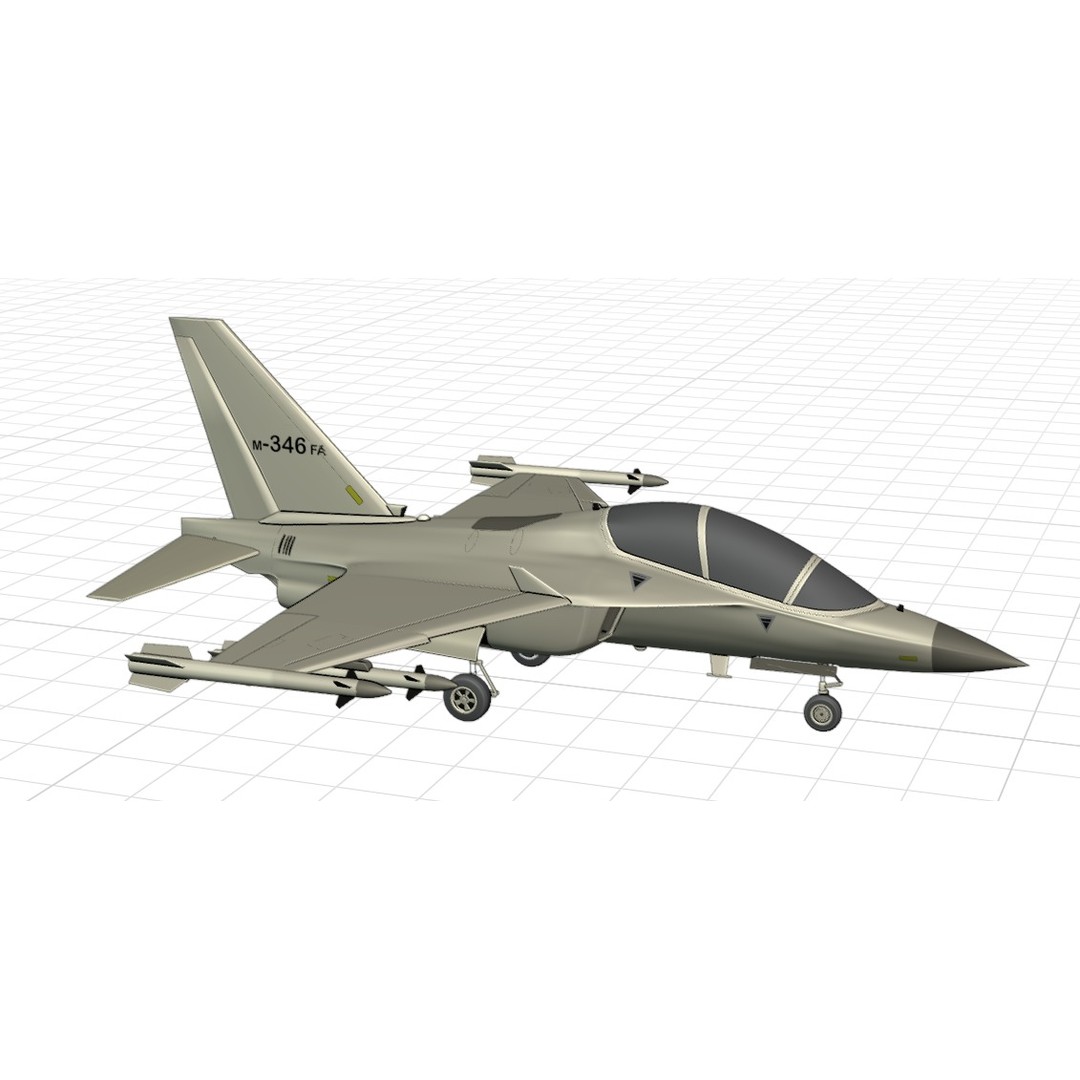 M346FA Fighter Attack 3D Model – Low Poly Military Aircraft, FBX, OBJ - View 23