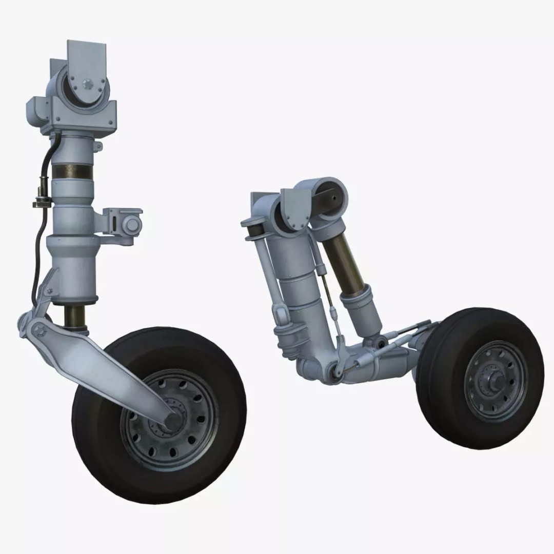 Aircraft Landing Gear 3D Model – Low Poly PBR Asset, FBX, Blender - View 2