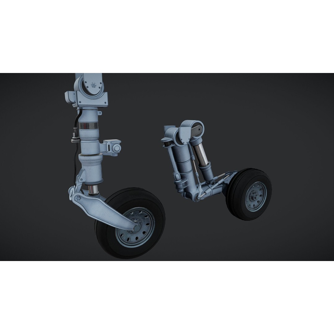 Aircraft Landing Gear 3D Model – Low Poly PBR Asset, FBX, Blender - View 24