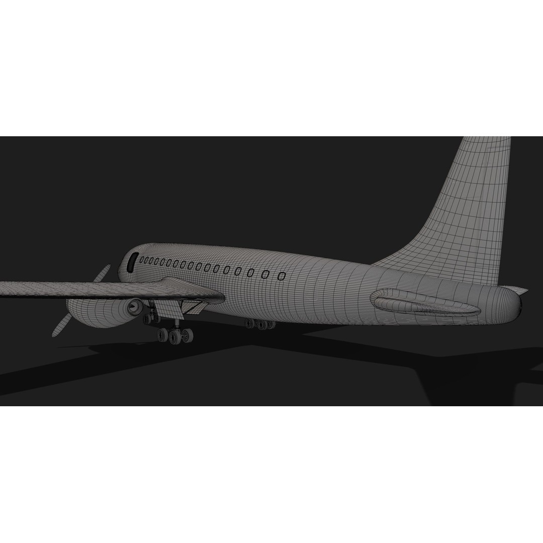Vintage Commercial Airliner 3D Model – Retro Design, FBX - View 8