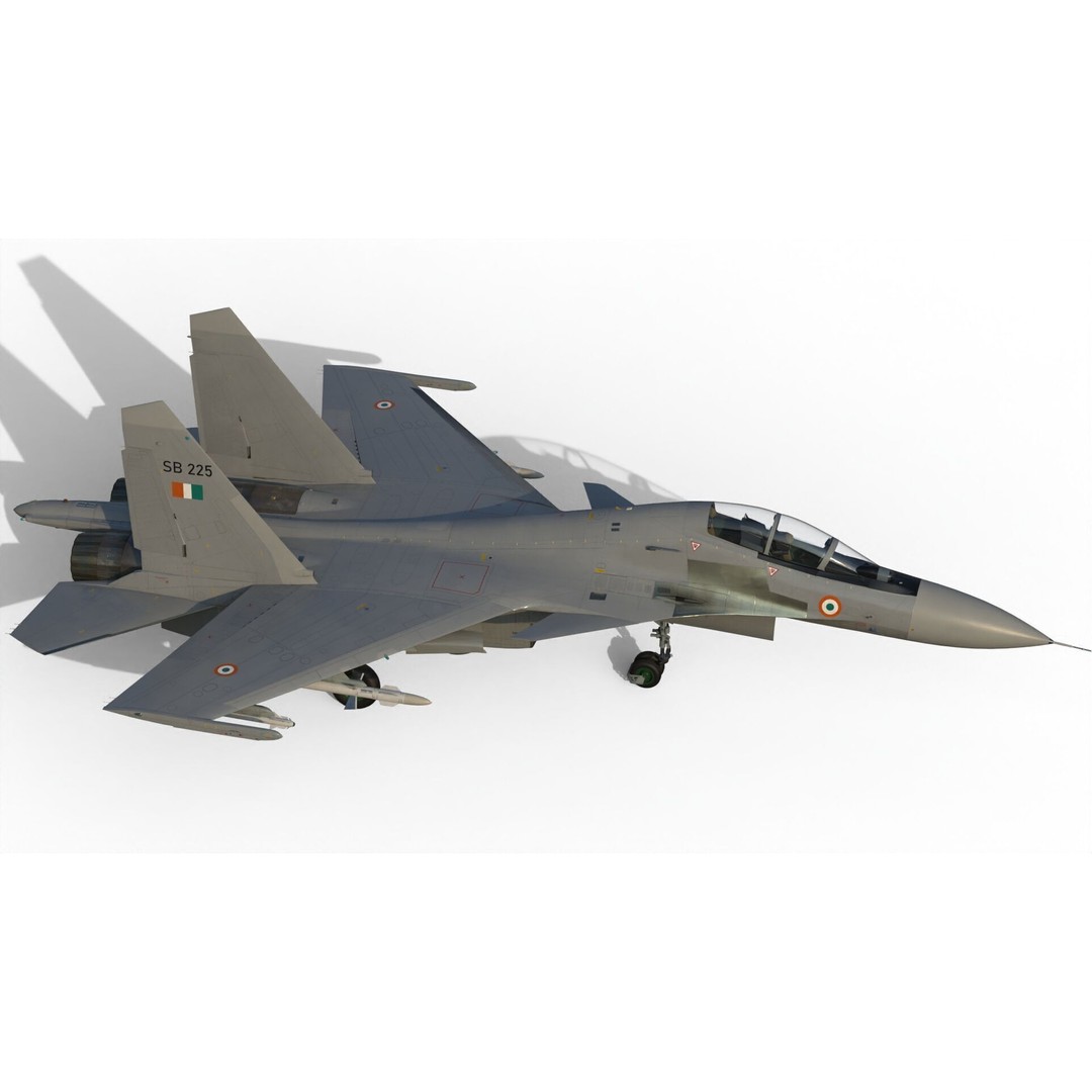 Sukhoi Su-30 MKI 3D Model – High Poly Military Aircraft, FBX - View 10
