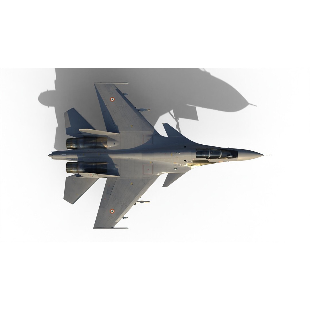 Sukhoi Su-30 MKI 3D Model – High Poly Military Aircraft, FBX - View 13