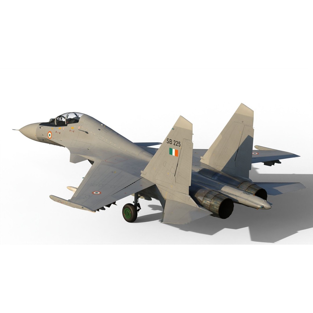 Sukhoi Su-30 MKI 3D Model – High Poly Military Aircraft, FBX - View 14