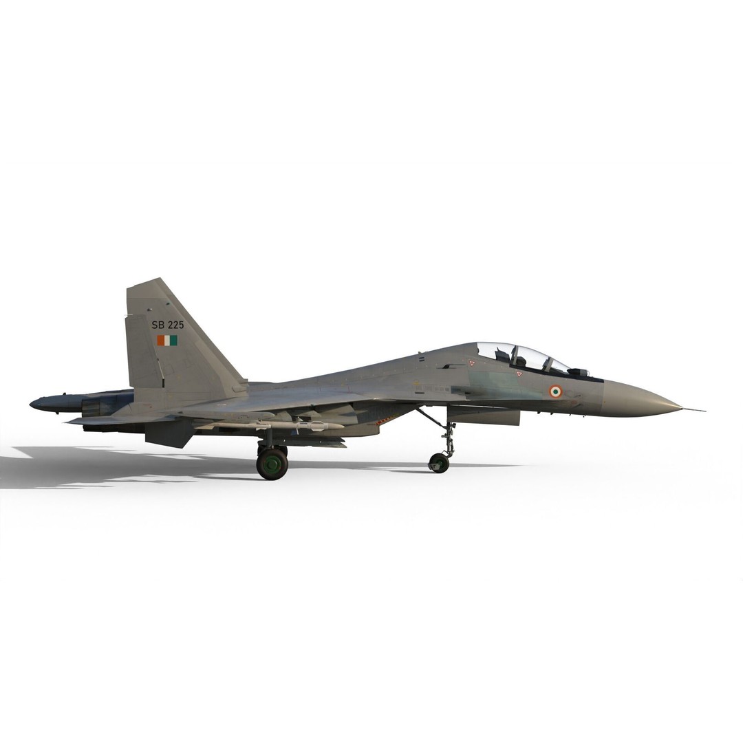 Sukhoi Su-30 MKI 3D Model – High Poly Military Aircraft, FBX - View 15