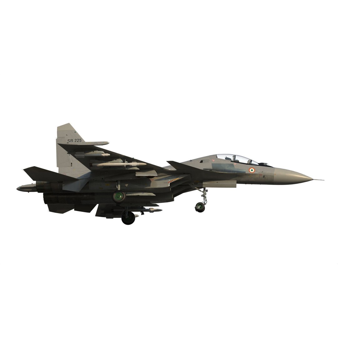 Sukhoi Su-30 MKI 3D Model – High Poly Military Aircraft, FBX - View 17