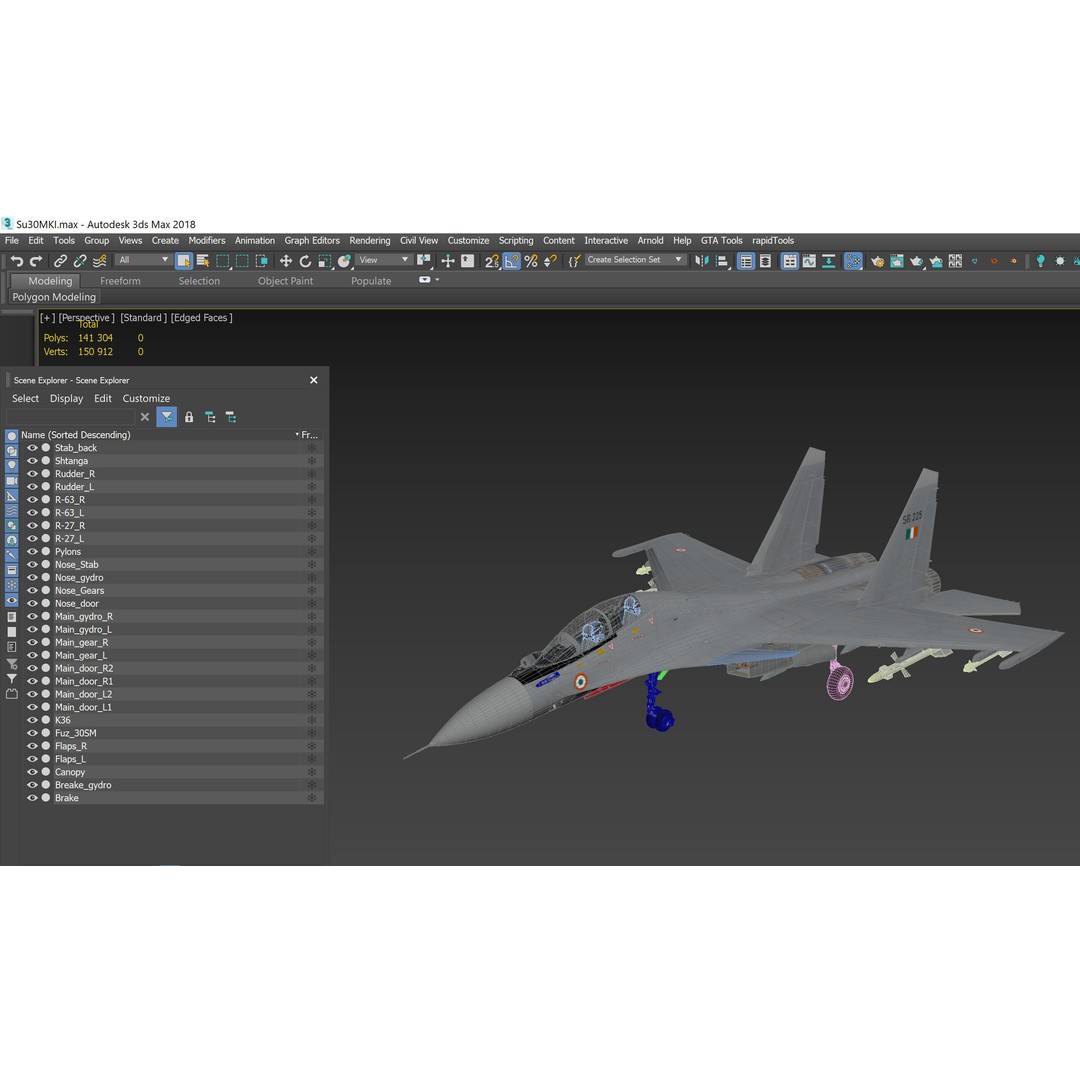 Sukhoi Su-30 MKI 3D Model – High Poly Military Aircraft, FBX - View 19