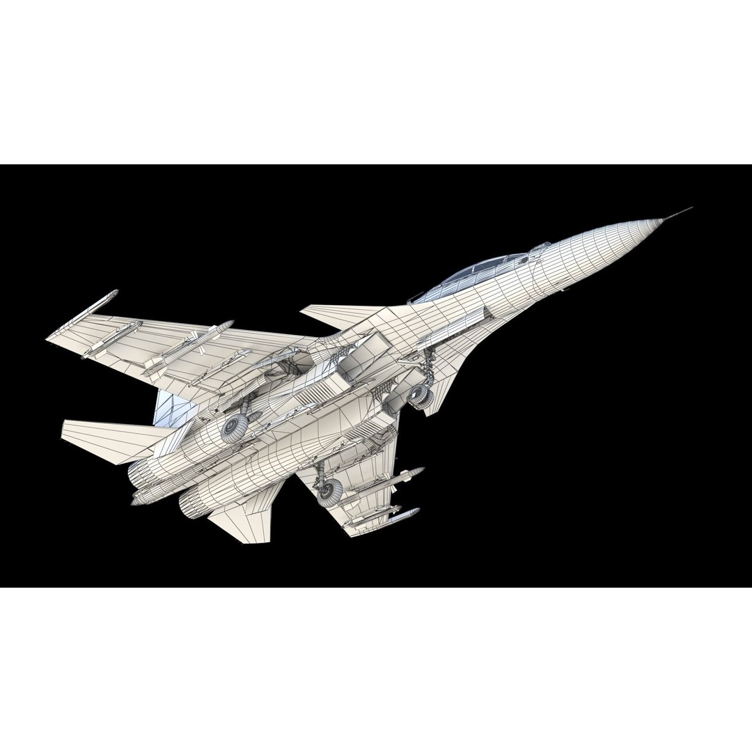 Sukhoi Su-30 MKI 3D Model – High Poly Military Aircraft, FBX - View 22