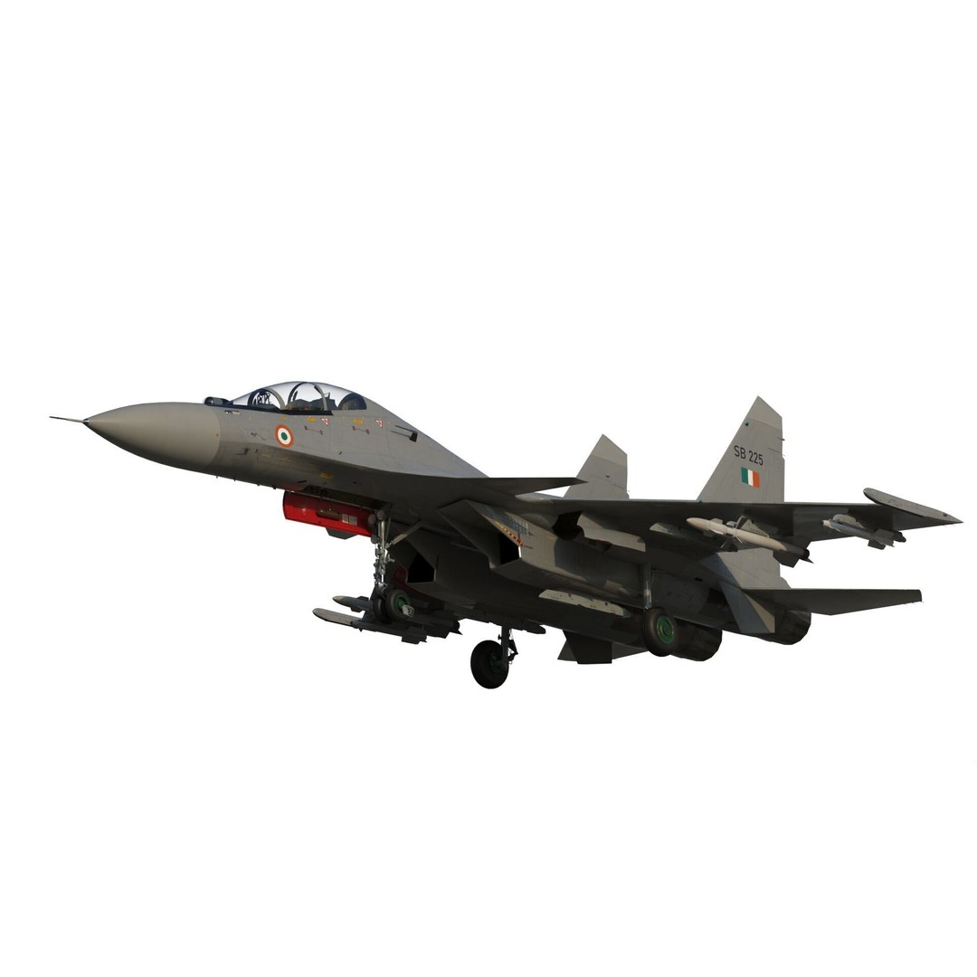 Sukhoi Su-30 MKI 3D Model – High Poly Military Aircraft, FBX - View 3