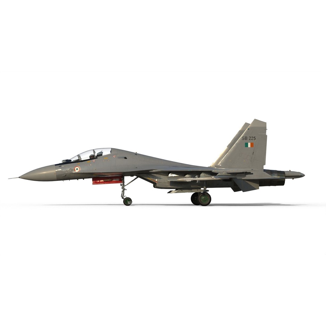 Sukhoi Su-30 MKI 3D Model – High Poly Military Aircraft, FBX - View 4