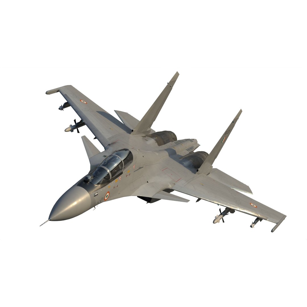 Sukhoi Su-30 MKI 3D Model – High Poly Military Aircraft, FBX - View 9