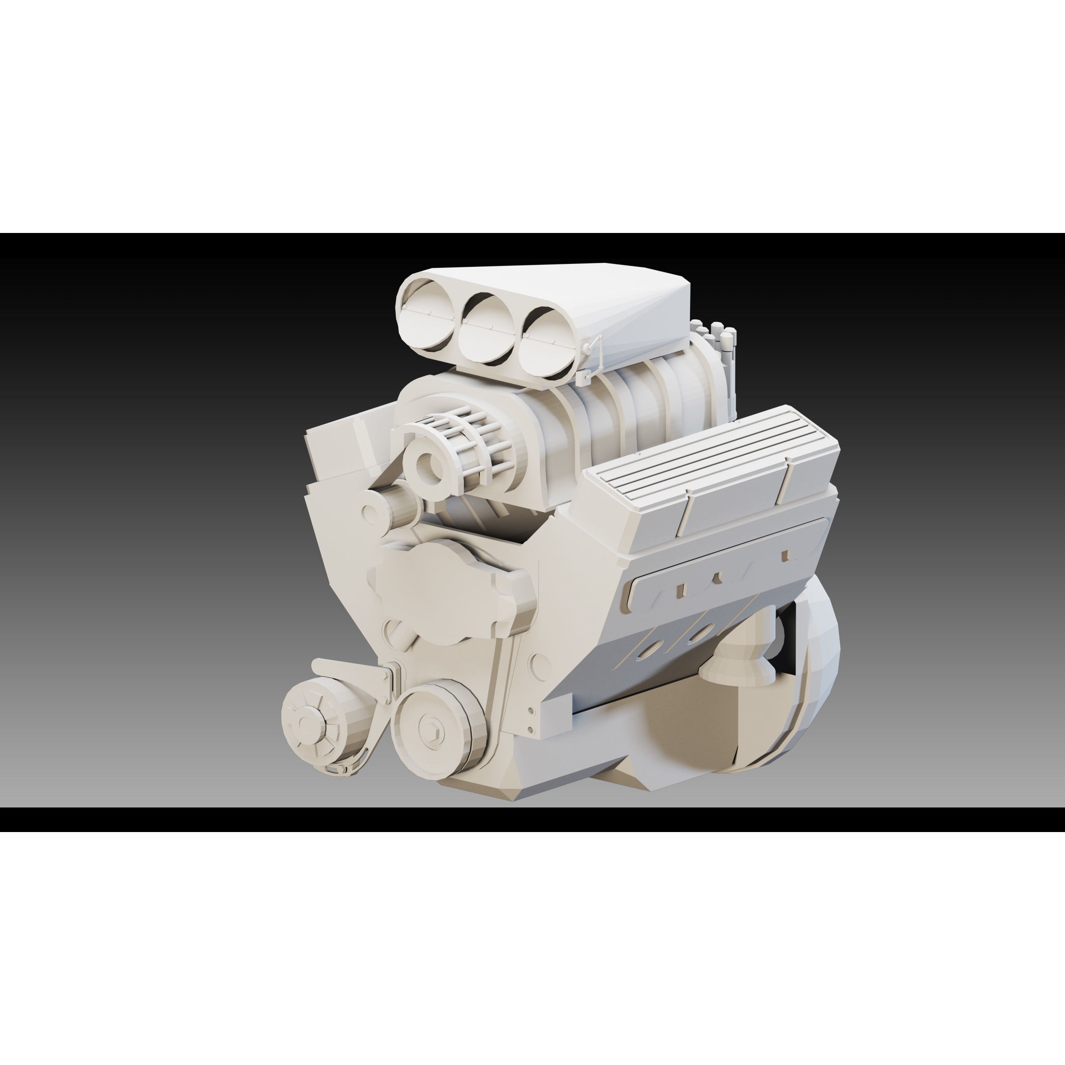 Industrial Engines Vol 03 - Low-Poly Game-Ready 3D Model - View 6