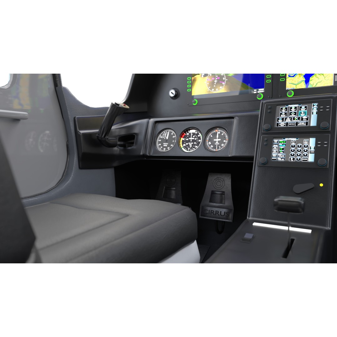 Cirrus SR22 Aircraft 3D Model – High Poly Game Asset, FBX, OBJ, Blender - View 14