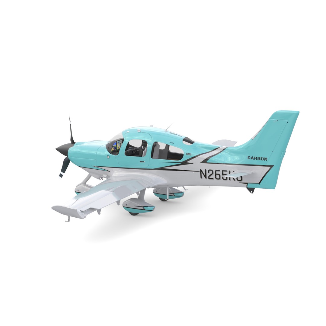 Cirrus SR22 Aircraft 3D Model – High Poly Game Asset, FBX, OBJ, Blender - View 3