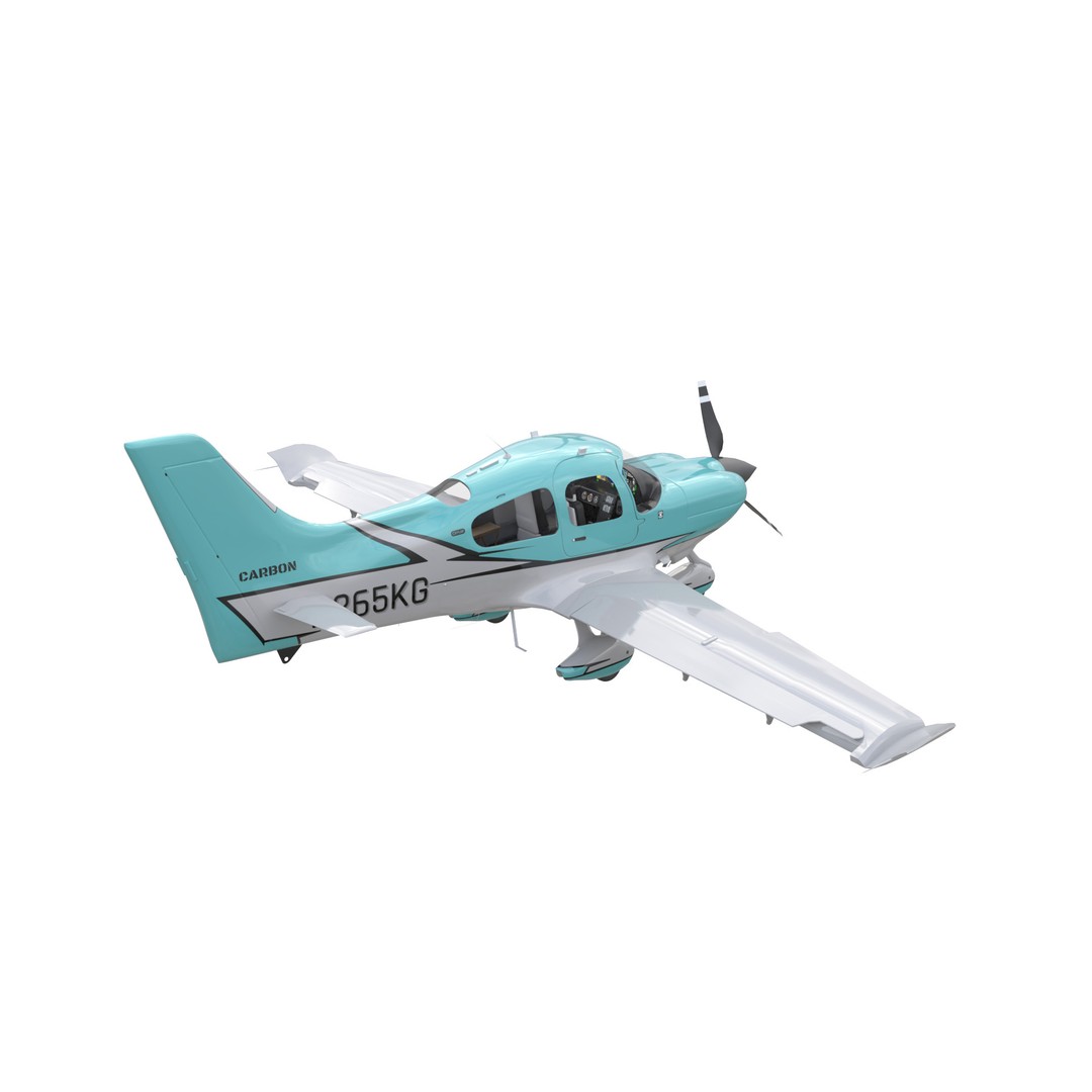 Cirrus SR22 Aircraft 3D Model – High Poly Game Asset, FBX, OBJ, Blender - View 7