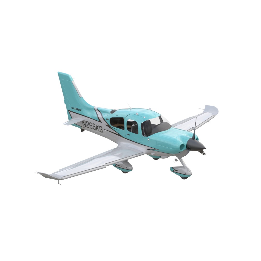 Cirrus SR22 Aircraft 3D Model – High Poly Game Asset, FBX, OBJ, Blender - View 8