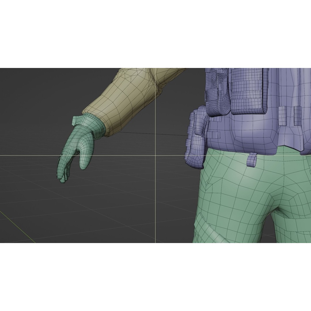 Soldier Flight Deck Crew 3D Model – High Poly PBR Character, FBX, OBJ