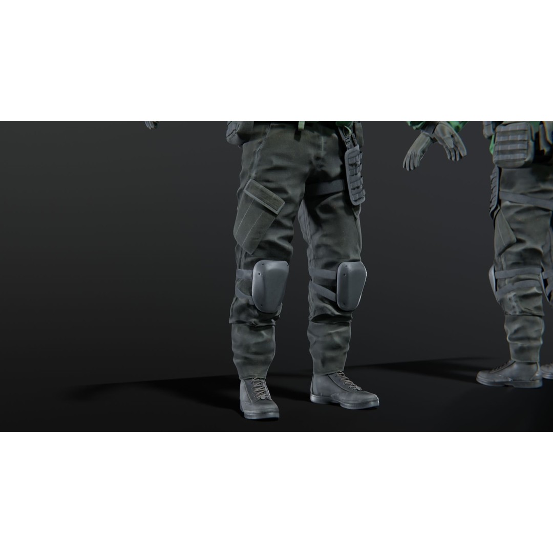 Soldier Flight Deck Crew 3D Model – High Poly PBR Character, FBX, OBJ - View 11