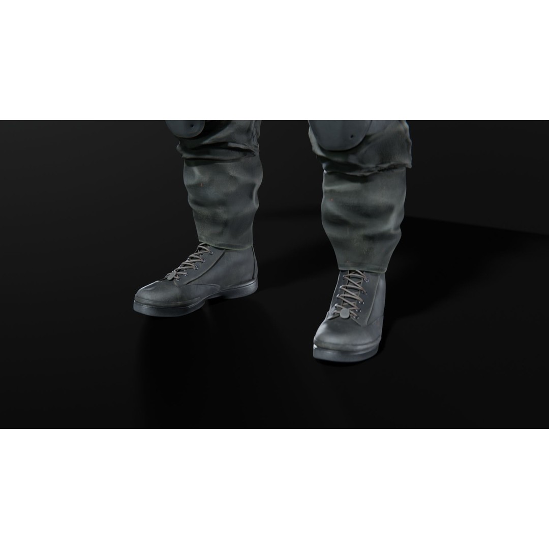 Soldier Flight Deck Crew 3D Model – High Poly PBR Character, FBX, OBJ - View 12