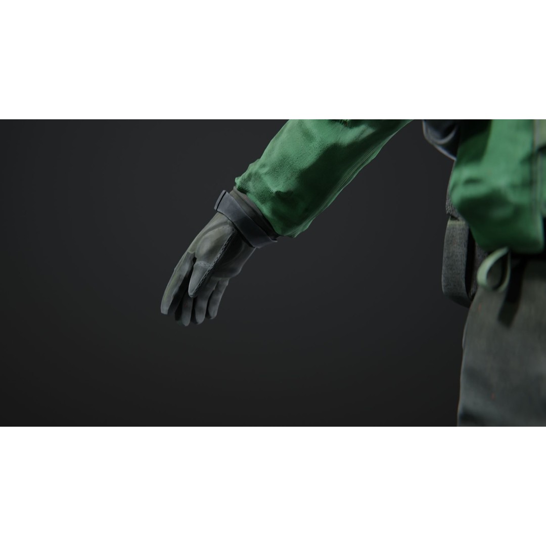 Soldier Flight Deck Crew 3D Model – High Poly PBR Character, FBX, OBJ - View 13