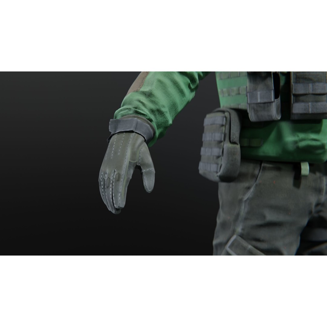 Soldier Flight Deck Crew 3D Model – High Poly PBR Character, FBX, OBJ - View 14