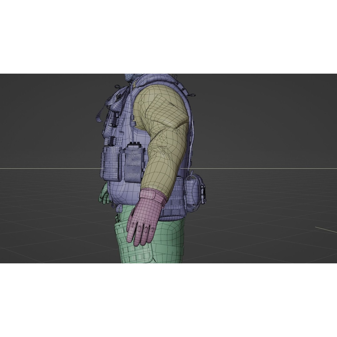 Soldier Flight Deck Crew 3D Model – High Poly PBR Character, FBX, OBJ - View 17