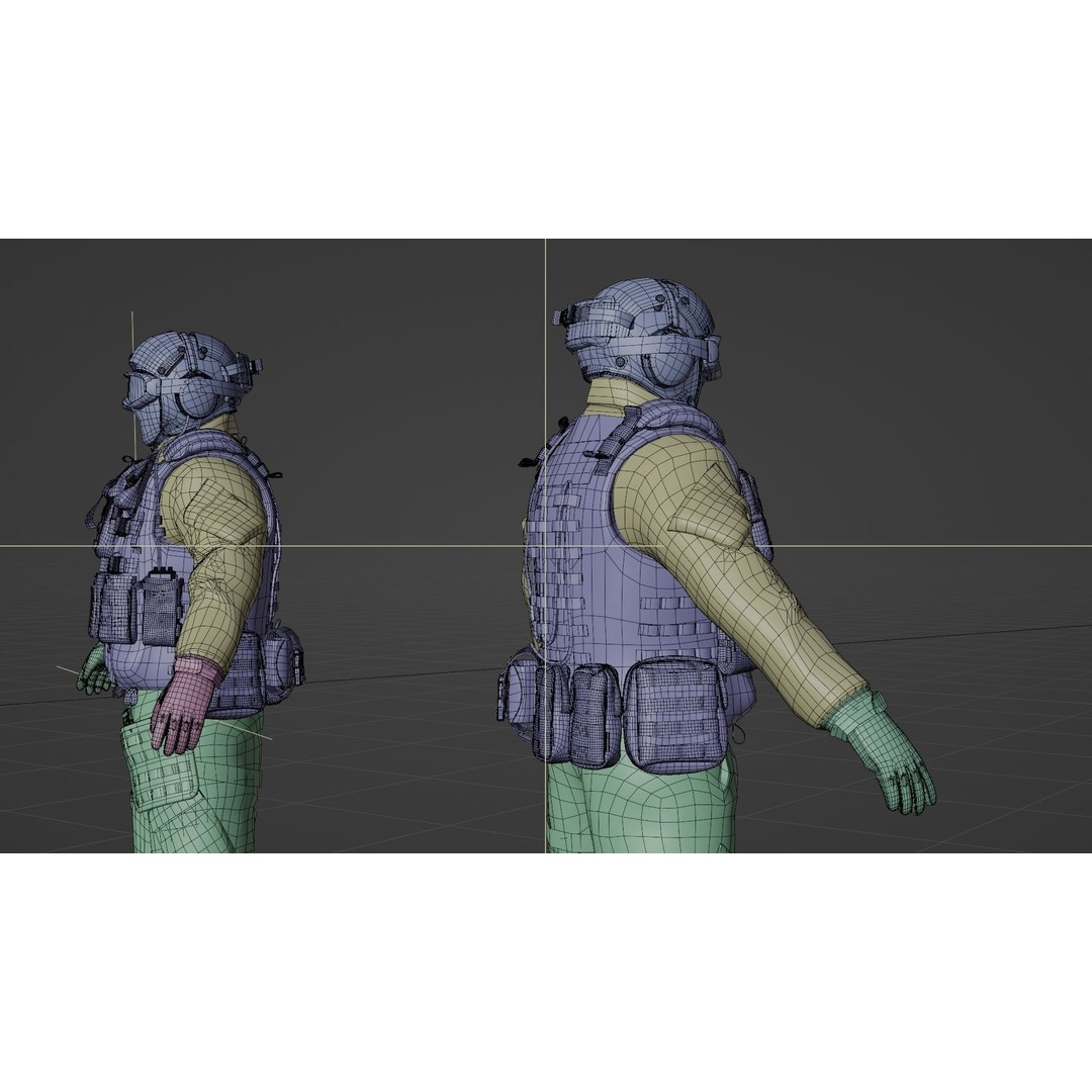 Soldier Flight Deck Crew 3D Model – High Poly PBR Character, FBX, OBJ - View 18