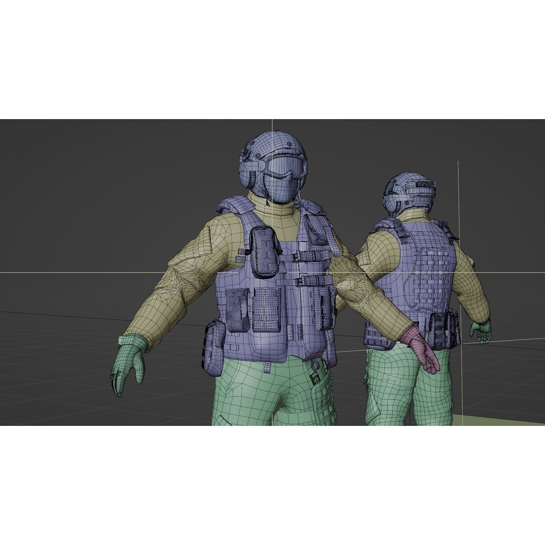 Soldier Flight Deck Crew 3D Model – High Poly PBR Character, FBX, OBJ - View 19