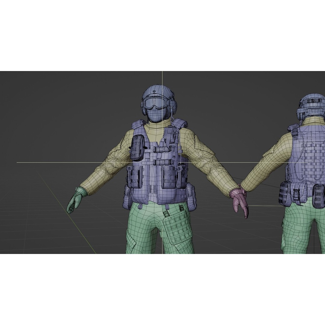 Soldier Flight Deck Crew 3D Model – High Poly PBR Character, FBX, OBJ - View 21