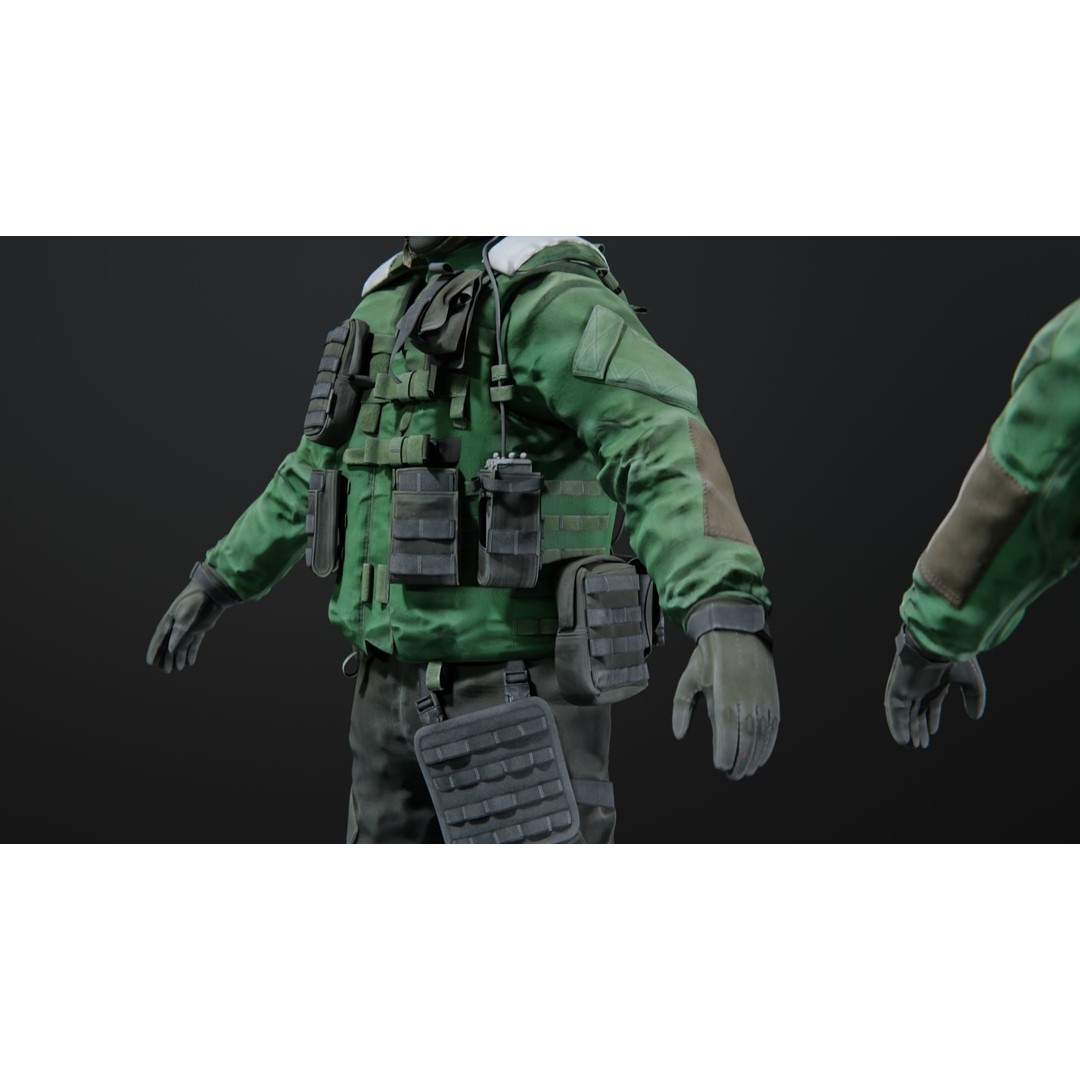 Soldier Flight Deck Crew 3D Model – High Poly PBR Character, FBX, OBJ - View 7