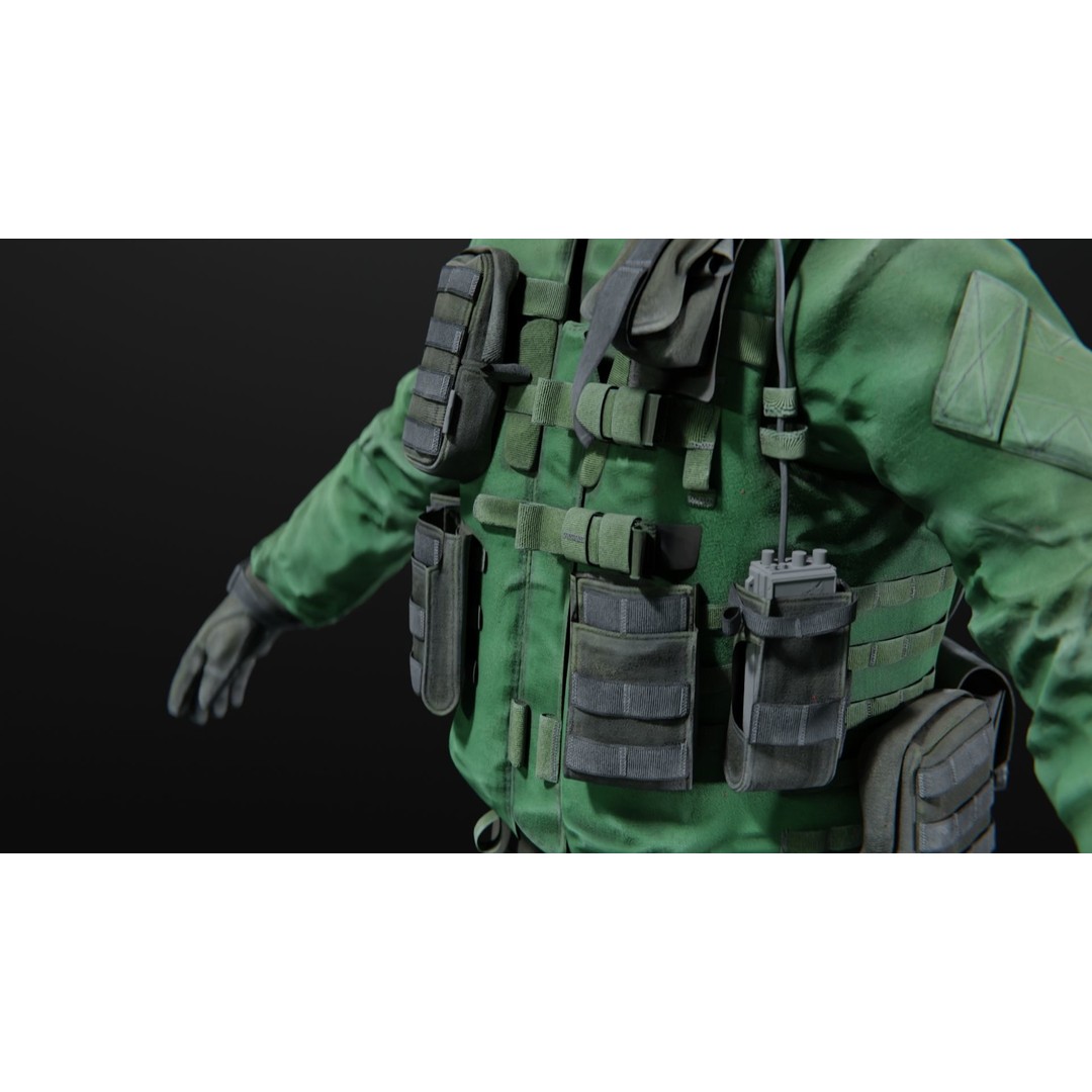 Soldier Flight Deck Crew 3D Model – High Poly PBR Character, FBX, OBJ - View 8