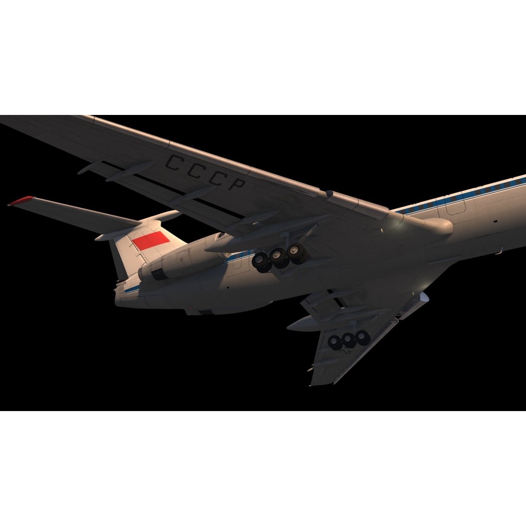 Tu-154 3D Model – Detailed Jet Airliner with Animation, FBX - View 11