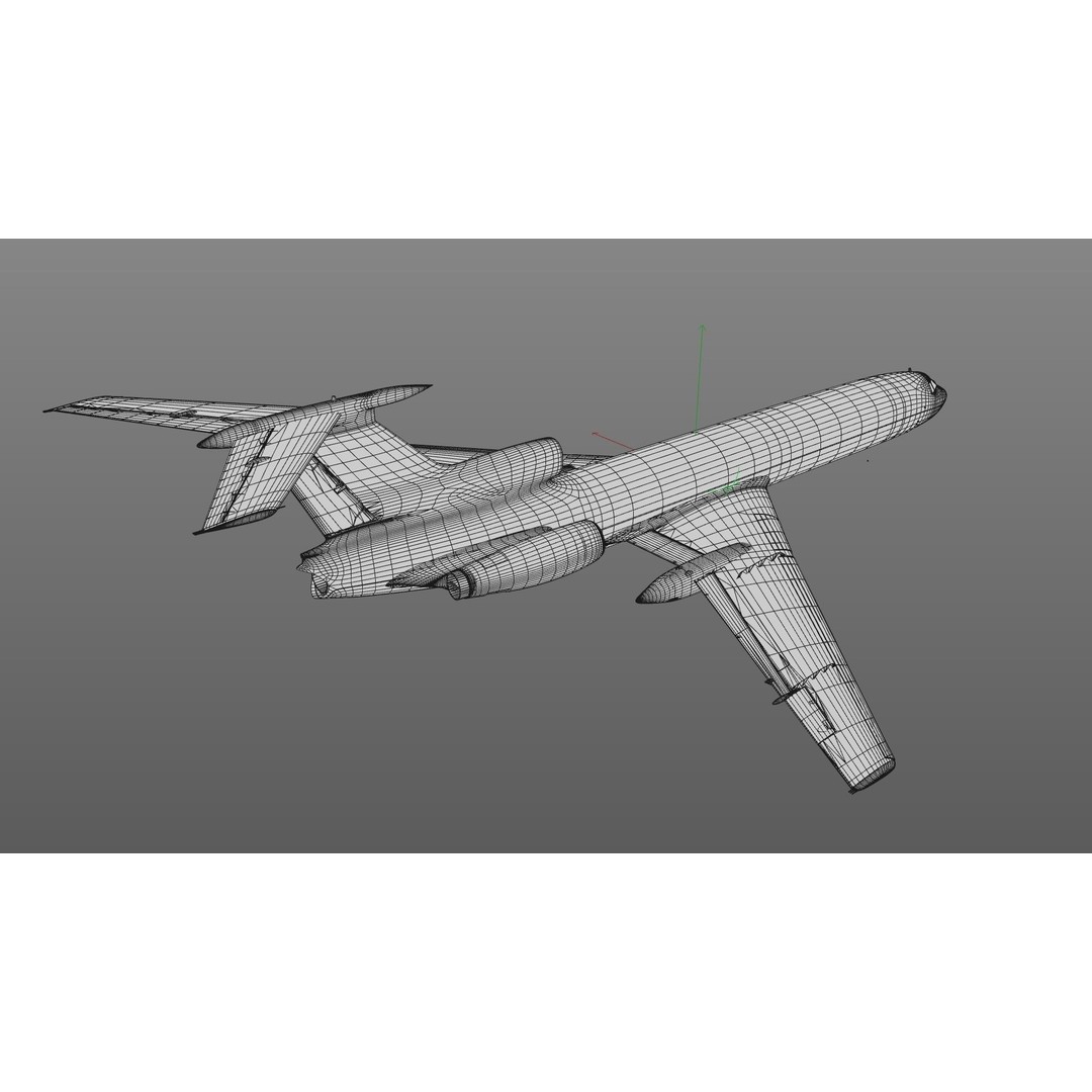Tu-154 3D Model – Detailed Jet Airliner with Animation, FBX - View 13
